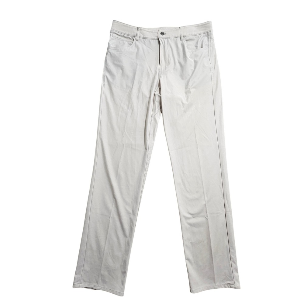 johnnie-O Prep-Performance Pants Mens 36 Stone JMPA1450 Straight Leg Trousers *